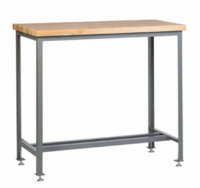 Counter Height Work Table w/ Butcher Block Top