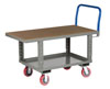 Adjustable Height Work Platform Truck with Lower Shelf, Hardboard over Steel Deck (2,000 lbs. Capacity)