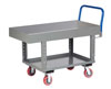 Adjustable Height Work Platform Truck with Lower Shelf, 6' Deep Lip Edge Deck (2,000 lbs. Capacity)