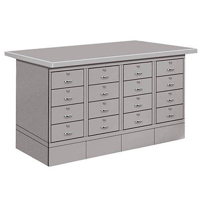 DBU Series Drawer Base Benches, 72"W x 28"D x 34"H