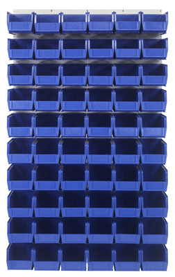 Louvered Panel w/ (60) 10-7/8" Long Bins, 36" Long