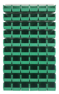 Louvered Panel w/ (60) 10-7/8" Long Bins, 36" Long