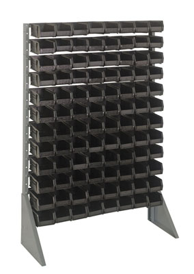 Single Sided Rail System w/ (96) 7-3/8"L Bins, 36" Long