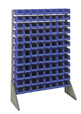 Single Sided Rail System w/ (96) 7-3/8"L Bins, 36" Long
