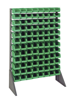 Single Sided Rail System w/ (96) 7-3/8"L Bins, 36" Long
