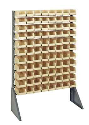 Single Sided Rail System w/ (96) 7-3/8"L Bins, 36" Long