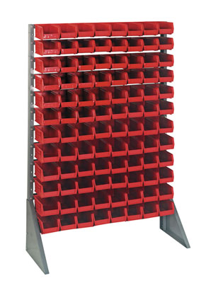 Single Sided Rail System w/ (96) 7-3/8"L Bins, 36" Long