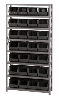 Giant Open Hopper Steel Shelving System w/ (28) 10-3/4"L Bins, 12"D