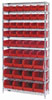 Giant Open Hopper Wire Shelving System w/ (48) Multi Size Bins, 14" Wide