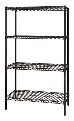 4 Shelf Epoxy Coated Wire Shelving, 30"D x (36"W - 72"W) x 74"H 