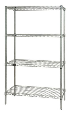 4 Shelf Chrome Wire Shelving, 14"D x (36"W - 72"W) x 74"H