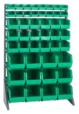 Single Sided Rail System w/ 46 Multi-Size Bins, 36" Long