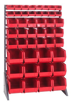 Single Sided Rail System w/ 46 Multi-Size Bins, 36" Long