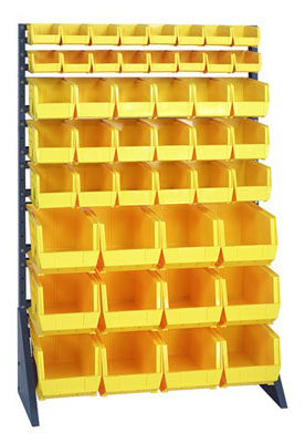 Single Sided Rail System w/ 46 Multi-Size Bins, 36" Long