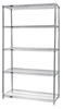 4 Shelf Chrome Wire Shelving, 24'D x (30'W - 72'W) x 74'H