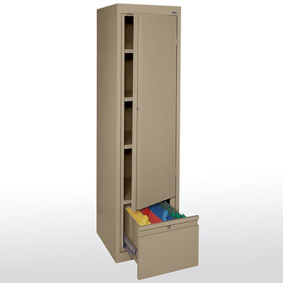 Systems Series Single Door Storage with File Drawer