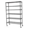 Mobile Chrome Wire Shelving - 48'W x 18'D x 72'H 