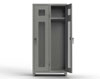 Heavy Duty 14 GA Ventilated Single-Tier Locker with Shelf & Hanger Rod, 2 Compartments