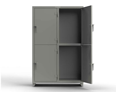 Heavy Duty 14 GA Double-Tier Locker, 4 Compartments
