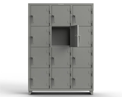 Heavy Duty 14 GA 4-Tier Locker, 12 Compartments