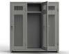 Heavy Duty 14 GA Ventilated Single-Tier Locker with Shelf & Hanger Rod, 3 Compartments