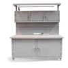Workbench With Pegboard, Lockable Compartments And Light